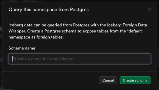 Select destination PostgreSQL schema